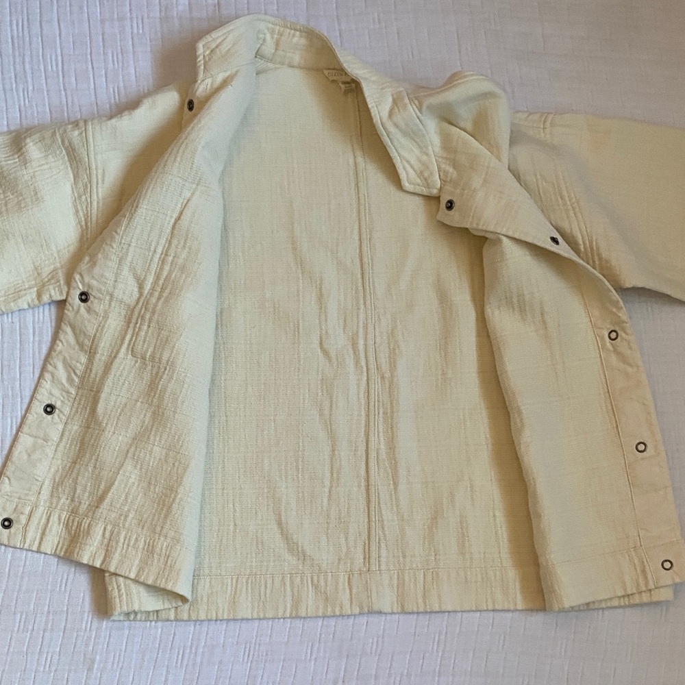 EILEEN FISHER 100% Cotton Cream Utility Jacket - Picture 7 of 9